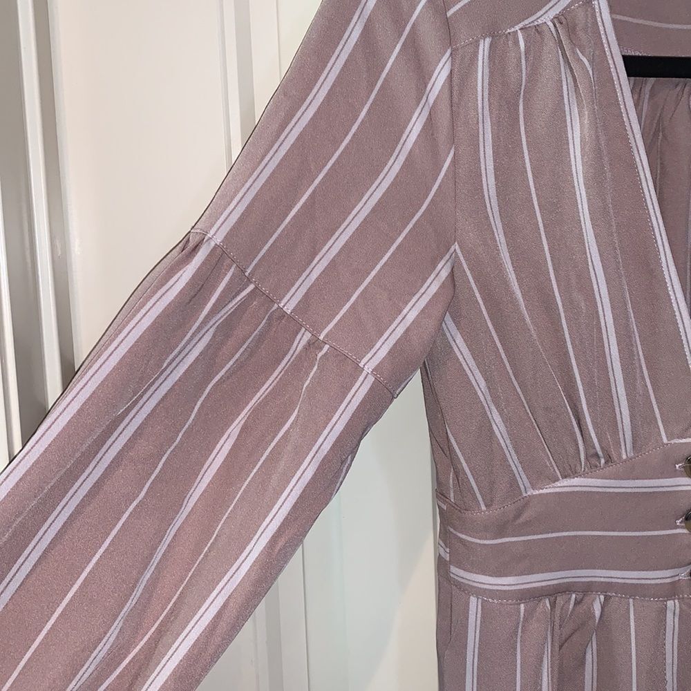 The Clothing Company dusty pink striped pantsuit/jumpsuit, small - Picture 6 of 8